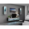 Szafka pod telewizor Cama Meble VIGO NEW 30/140/40, 1400×400×300 mm, czarny blat, płyta wiórowa, czarna rama