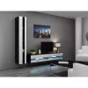 Szafka pod telewizor Cama Meble VIGO NEW 30/140/40, 1400×400×300 mm, czarny blat, płyta wiórowa, czarna rama