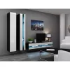 Szafka pod telewizor Cama Meble VIGO NEW 30/140/40, 1400×400×300 mm, czarny blat, płyta wiórowa, czarna rama