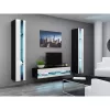 Szafka pod telewizor Cama Meble VIGO NEW 30/140/40, 1400×400×300 mm, czarny blat, płyta wiórowa, czarna rama