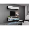 Szafka pod telewizor Cama Meble VIGO NEW 30/140/40, 1400×400×300 mm, czarny blat, płyta wiórowa, czarna rama