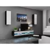 Szafka pod telewizor Cama Meble VIGO NEW 30/140/40, 1400×400×300 mm, czarny blat, płyta wiórowa, czarna rama