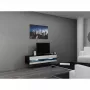 Szafka pod telewizor Cama Meble VIGO NEW 30/140/40, 1400×400×300 mm, czarny blat, płyta wiórowa, czarna rama