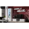 Stolik pod TV cama meble SOHO 180 — 1800×430×370 mm, biały blat (płyta wiórowa), biała rama