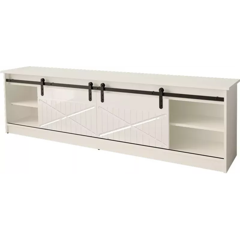 Szafka TV Cama Meble GRANERO RTV 200x56,7x35 cm — biały blat, korpus z płyty wiórowej