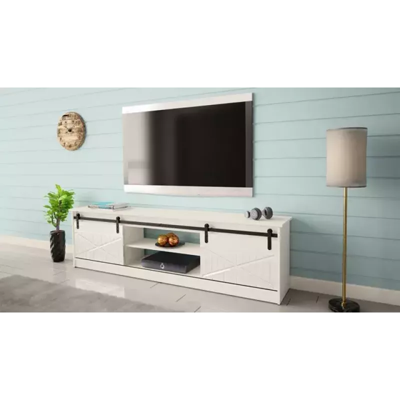 Szafka TV Cama Meble GRANERO RTV 200x56,7x35 cm — biały blat, korpus z płyty wiórowej