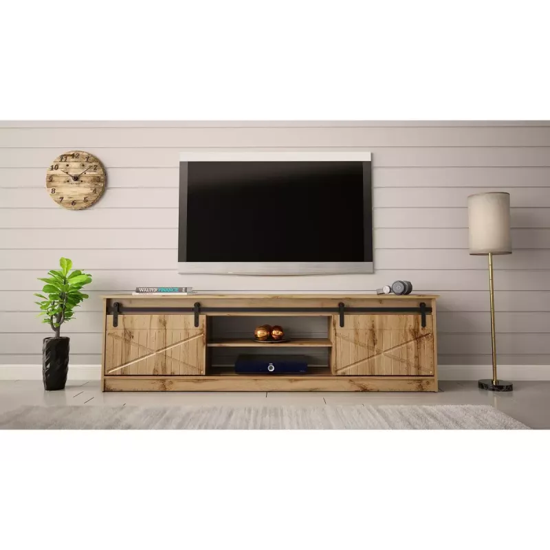 Szafka TV Cama Meble GRANERO RTV, wykończenie dąb Wotan, 2000×350×567 mm