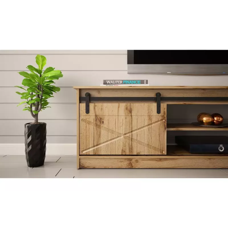 Szafka TV Cama Meble GRANERO RTV, wykończenie dąb Wotan, 2000×350×567 mm