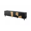 Szafka TV cama meble ETNA 200×42×52 cm, czarny matowy blat, rama w kolorze dębu rzemieślniczego