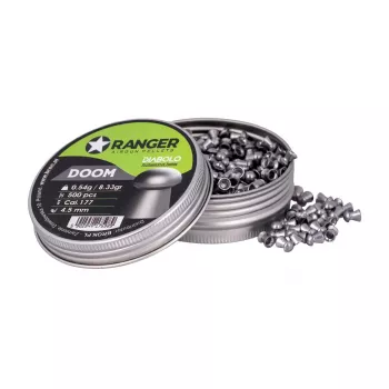 Śrut do wiatrówki RANGER 4.5 mm Diabolo Professional Doom, 0.54 g, 500 szt., aluminiowy dozownik