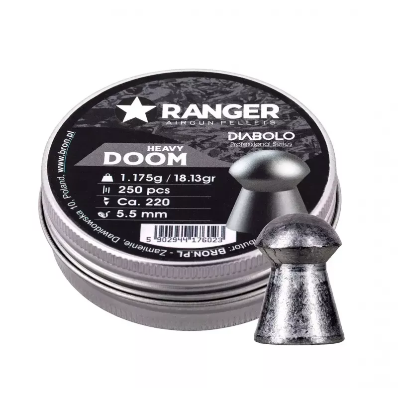 Śrut RANGER PRORO.55.250.DH Diabolo 5,5 mm, 250 szt., srebrny, dozownik aluminiowy