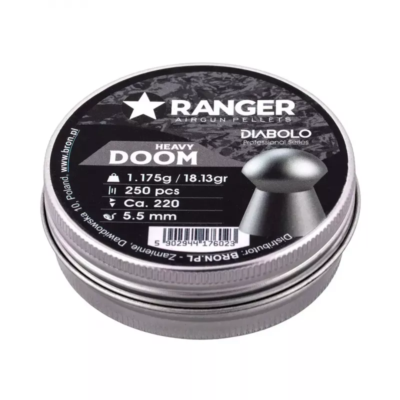 Śrut RANGER PRORO.55.250.DH Diabolo 5,5 mm, 250 szt., srebrny, dozownik aluminiowy