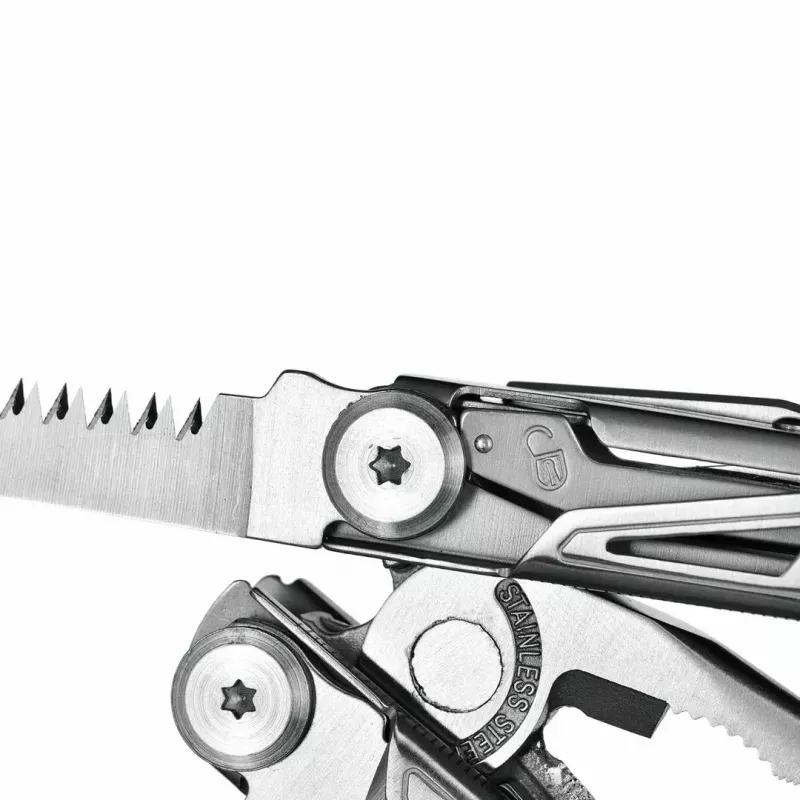 Multitool AZYMUT H2038 pełnowymiarowe narzędzie wielofunkcyjne — 14 narzędzi, 16,2 cm po rozłożeniu, 10,1 cm po złożeniu, 264 g, stal 420/7CR13, kabura skórzana