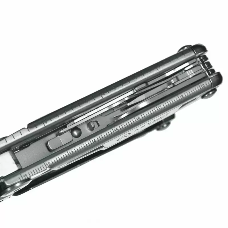 Multitool AZYMUT H2038 pełnowymiarowe narzędzie wielofunkcyjne — 14 narzędzi, 16,2 cm po rozłożeniu, 10,1 cm po złożeniu, 264 g, stal 420/7CR13, kabura skórzana
