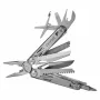Multitool AZYMUT H2038 pełnowymiarowe narzędzie wielofunkcyjne — 14 narzędzi, 16,2 cm po rozłożeniu, 10,1 cm po złożeniu, 264 g, stal 420/7CR13, kabura skórzana