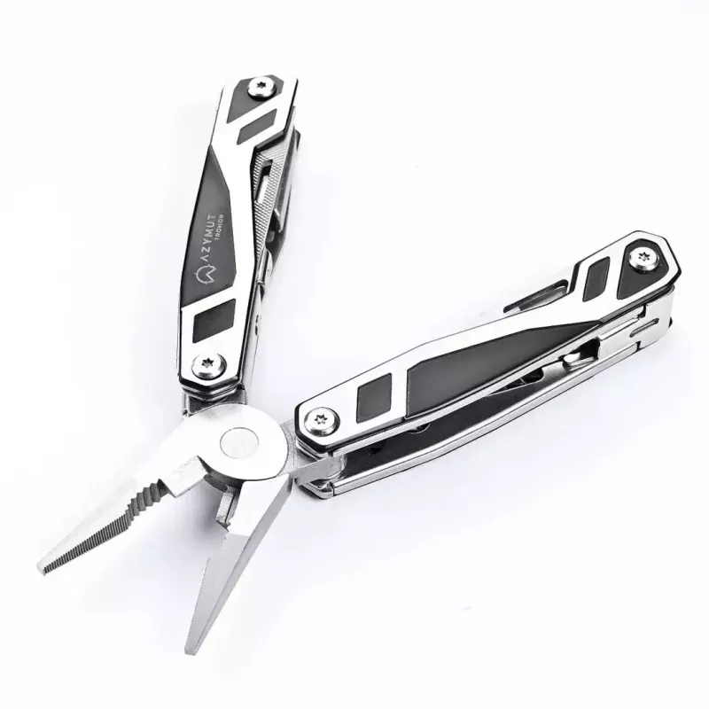 Multitool AZYMUT Trohon H-P2010121 — pełnowymiarowe 12-funkcyjne szczypce ze stali nierdzewnej, 8 bitów, składana długość 10,5 cm, 381 g