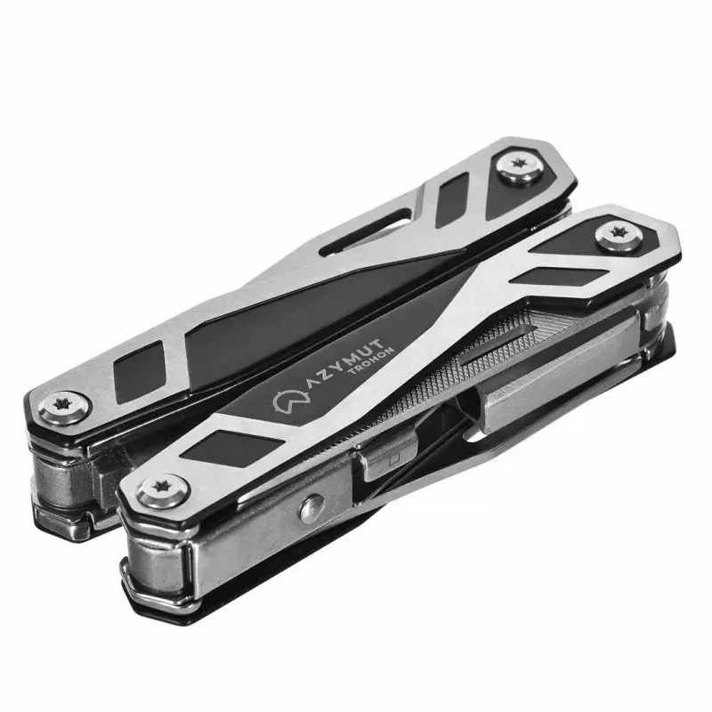 Multitool AZYMUT Trohon H-P2010121 — pełnowymiarowe 12-funkcyjne szczypce ze stali nierdzewnej, 8 bitów, składana długość 10,5 cm, 381 g