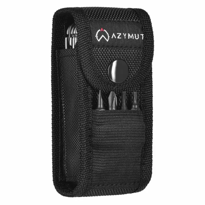 Multitool AZYMUT Trohon H-P2010121 — pełnowymiarowe 12-funkcyjne szczypce ze stali nierdzewnej, 8 bitów, składana długość 10,5 cm, 381 g