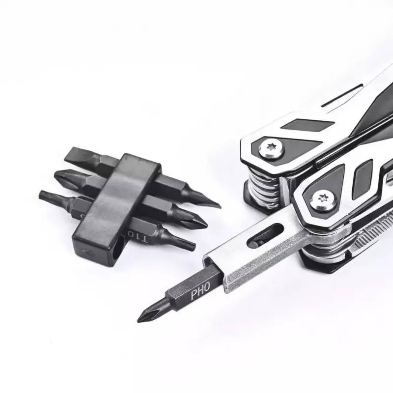 Multitool AZYMUT Trohon H-P2010121 — pełnowymiarowe 12-funkcyjne szczypce ze stali nierdzewnej, 8 bitów, składana długość 10,5 cm, 381 g