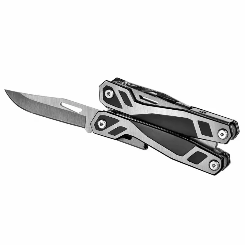 Multitool AZYMUT Trohon H-P2010121 — pełnowymiarowe 12-funkcyjne szczypce ze stali nierdzewnej, 8 bitów, składana długość 10,5 cm, 381 g