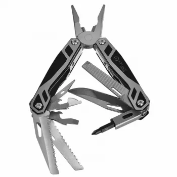 Multitool AZYMUT Trohon H-P2010121 — pełnowymiarowe 12-funkcyjne szczypce ze stali nierdzewnej, 8 bitów, składana długość 10,5 cm, 381 g