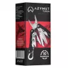 Multitool AZYMUT Turon 10 narzędzi karabinek H-P224108 — stal nierdzewna 420, 10 funkcji, złożony 11 cm, waga 224 g, kabura skórzana
