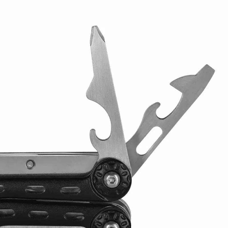 Multitool AZYMUT Turon 10 narzędzi karabinek H-P224108 — stal nierdzewna 420, 10 funkcji, złożony 11 cm, waga 224 g, kabura skórzana