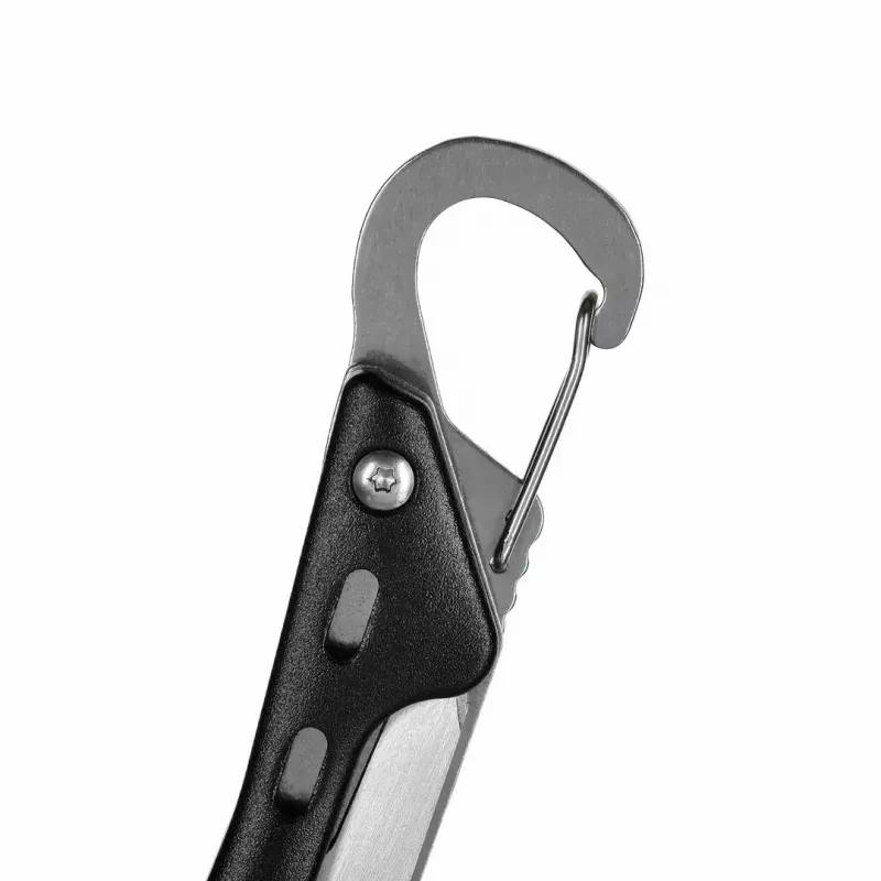 Multitool AZYMUT Turon 10 narzędzi karabinek H-P224108 — stal nierdzewna 420, 10 funkcji, złożony 11 cm, waga 224 g, kabura skórzana