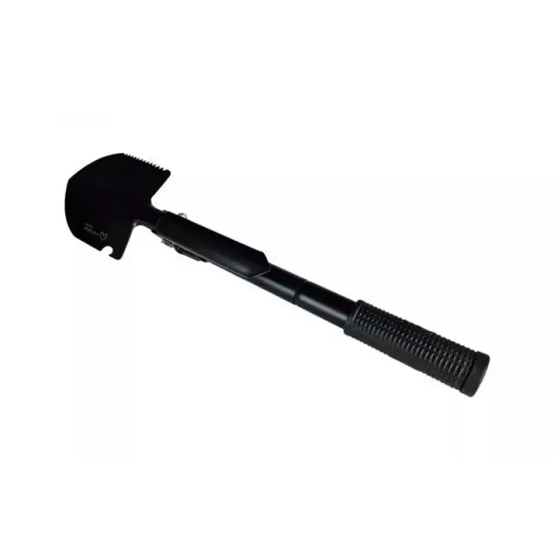 Składana łopata taktyczna AZYMUT Trapper — stal nierdzewna, czarna, 410 mm, 565 g
