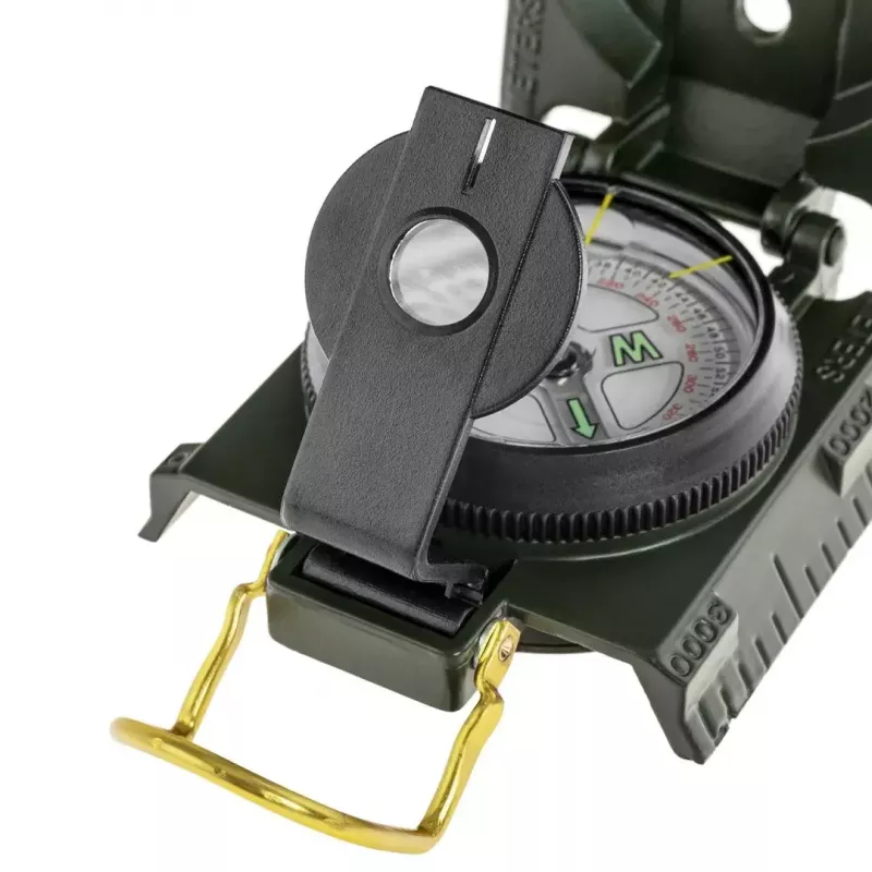 Magnetyczny kompas nawigacyjny Mil‑Tec Mil‑Tec US z podświetleniem, aluminiowa obudowa, skale 1:50k i 1:25k, oliwkowy