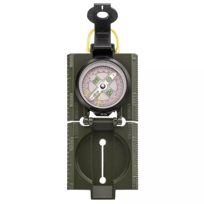 Magnetyczny kompas nawigacyjny Mil‑Tec Mil‑Tec US z podświetleniem, aluminiowa obudowa, skale 1:50k i 1:25k, oliwkowy