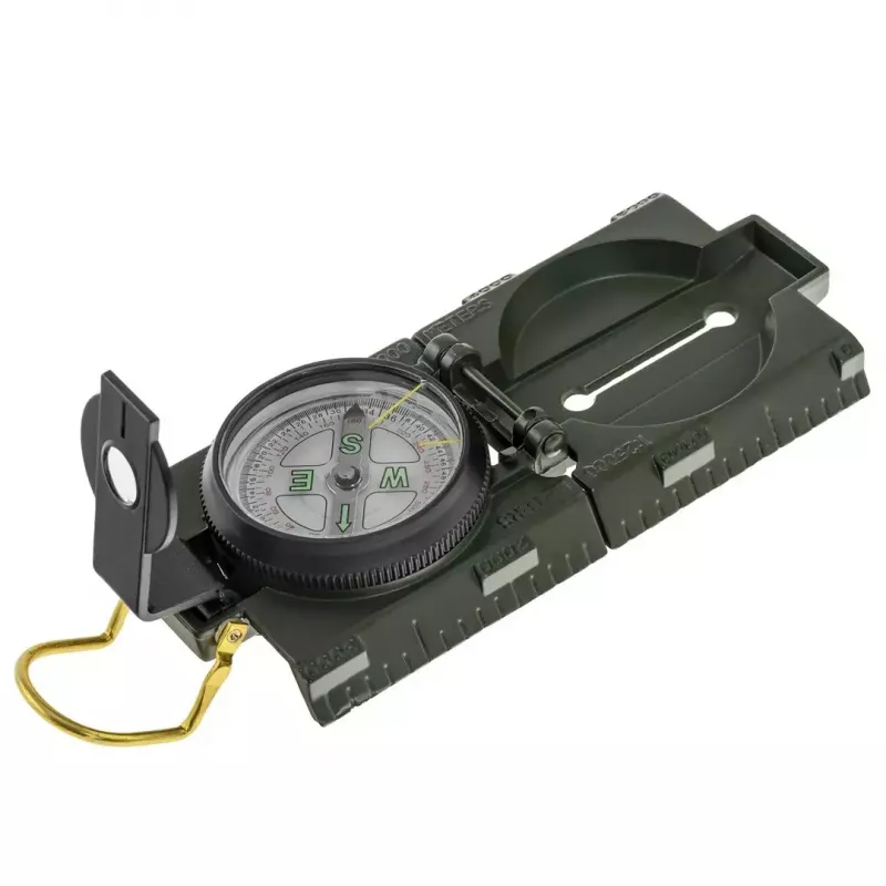 Magnetyczny kompas nawigacyjny Mil‑Tec Mil‑Tec US z podświetleniem, aluminiowa obudowa, skale 1:50k i 1:25k, oliwkowy