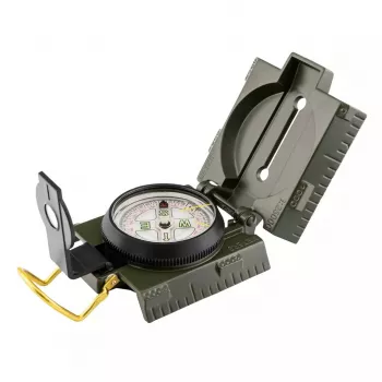 Magnetyczny kompas nawigacyjny Mil‑Tec Mil‑Tec US z podświetleniem, aluminiowa obudowa, skale 1:50k i 1:25k, oliwkowy