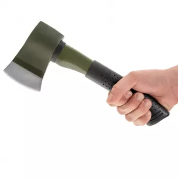 Toporek Mil-Tec 15506000 — kompaktowy topór outdoorowy, ostrze ze stali nierdzewnej 4,6 mm, długość 280 mm, szerokość głowicy 80 mm, waga 832 g