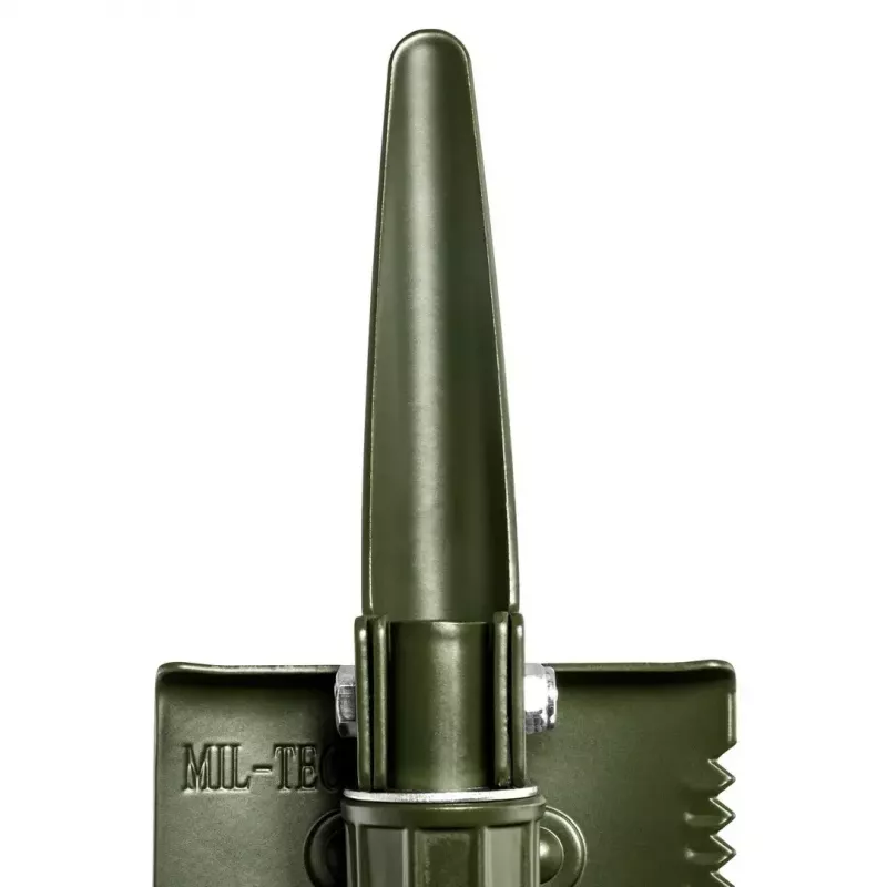 Składana łopata Mil-Tec Mini II — kompaktowe narzędzie saperskie, długość 405 mm, szerokość ostrza 100 mm, masa 560 g, składana (15,5 x 10 x 6,5 cm)