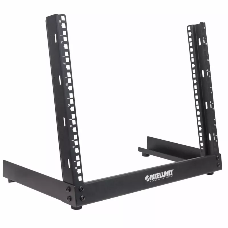 Szafa rack 19 cali Intellinet - otwarta rama (biurkowa), 8U, czarna, płaska paczka