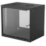 Wall-mounted 9U sieciowy rack INTELLINET 19 inch (540×487×400 mm) Czarny, glass front, IP20