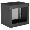 Wall-mounted 9U sieciowy rack INTELLINET 19 inch (540×487×400 mm) Czarny, glass front, IP20