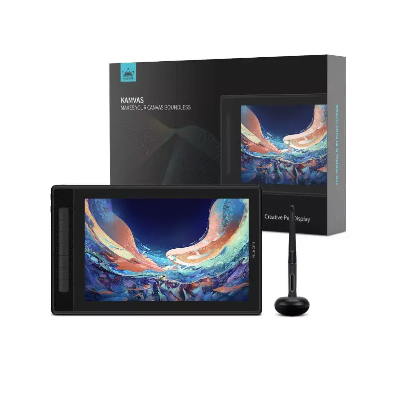 Tablet graficzny HUION Kamvas Pro 13 — 13,3-calowy wyświetlacz QLED IPS 2560×1600, obszar roboczy 286,5×179 mm, 8192 poziomy nacisku, 5080 lpi