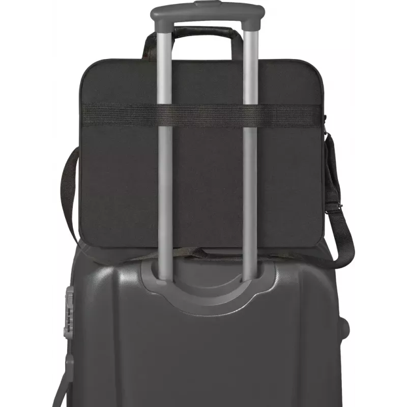 Torba na laptopa DEFENDER 15,6 cala (39,6 cm) — poliester, odpinany pasek na ramię, zamek błyskawiczny, czarna