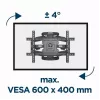 Uchwyt ścienny do telewizora Gembird WM-75ST-01 do ekranów 32–75 cali, VESA 600x400, 45,5 kg, regulowany odstęp 4,9–49,1 cm, pochylenie -5°–8°