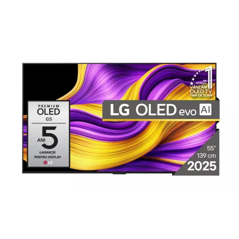 LG OLED evo AI OLED55G51LW TV 139,7 cm (55 cali) 4K Ultra HD Smart TV Wi-Fi Czarny