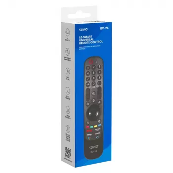 Pilot uniwersalny SAVIO RC-24 IR bezprzewodowy do TV, czarny, przyciskowy, zasięg 10 m, obsługa 1 urządzenia