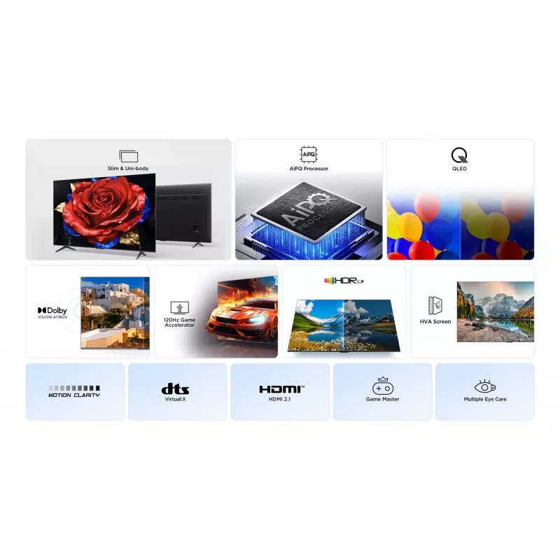 Telewizor TCL P79K 50 cali QLED 4K (127 cm) 3840 x 2160, Google TV, HDR10+, HDMI 2.1, 3xHDMI, Wi‑Fi, Bluetooth