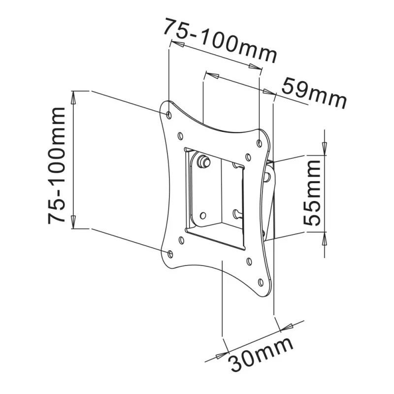 Techly ICA-LCD-900 76.2 cm (30 cali) Czarny