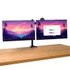 Podwójne ramię do monitorów TRUST Mara montowane do biurka, dla 2 wyświetlaczy do 32 cali – sprężyna gazowa, VESA 75x75–100x100, maks. 16 kg, zacisk, czarny