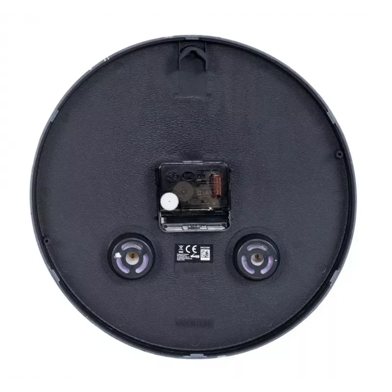 Zegar ścienny ESPERANZA EHC016K Lyon Czarny, średnica 25 cm, cichy mechanizm, szklana osłona, plastikowa rama