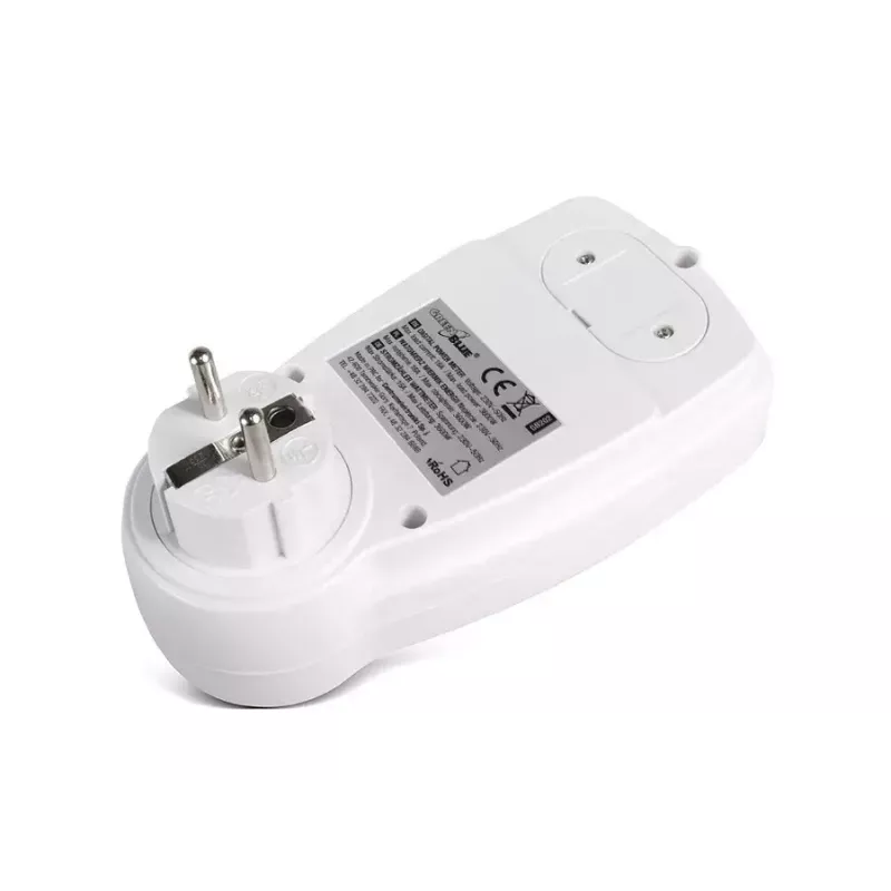 Watomierz GreenBlue GB202 miernik mocy 0–9999 W, maks. 3600 W, 220–240 V, 16 A, wyświetlacz LCD