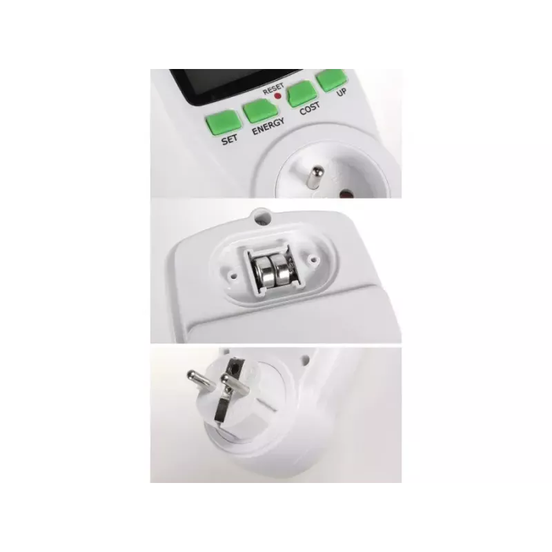 Watomierz GreenBlue GB202 miernik mocy 0–9999 W, maks. 3600 W, 220–240 V, 16 A, wyświetlacz LCD
