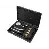 Analogowy manometr YATO YT-73022 0–20 bar, tarcza 75 mm, stal węglowa, wąż 0,5 m, 4 mosiężne adaptery, walizka